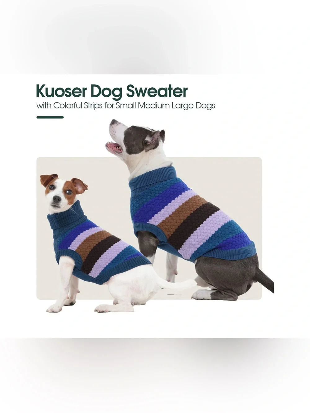 NWT- XL Blue Striped Knit Dog Sweater - Cozy Winter Pet Pullover